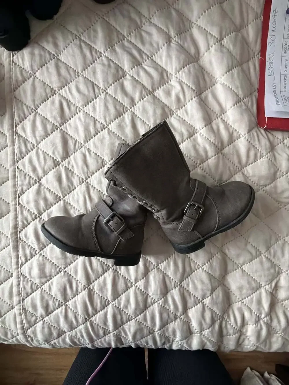The Children's Place Girls Faux Suede Lace-Back Zip-Up Boots
